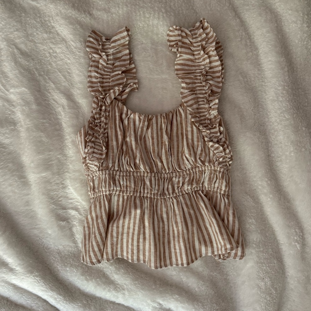 Striped peplum top